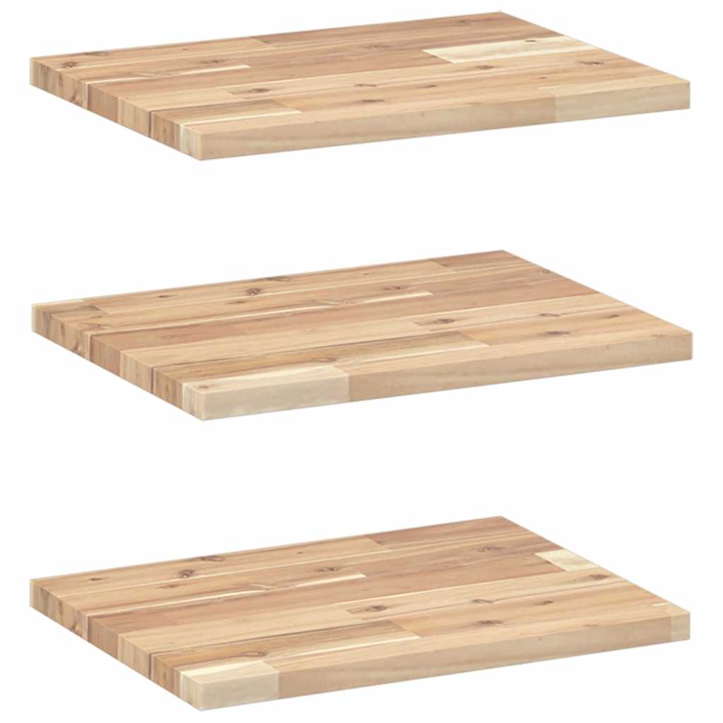 vidaXL Floating Shelves 3 pcs 40x30x2 cm Untreated Solid Wood Acacia 2