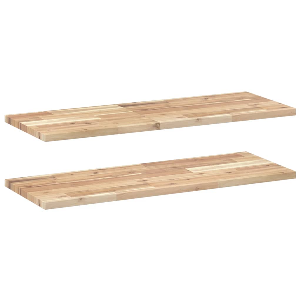 vidaXL Floating Shelves 2 pcs 100x30x2 cm Untreated Solid Wood Acacia 2