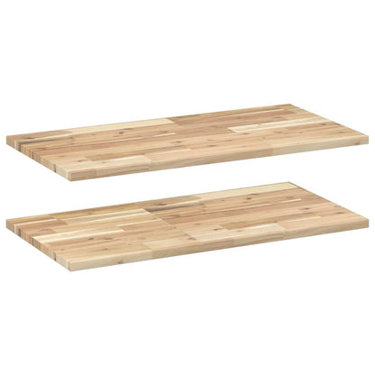 Floating Shelves Untreated Solid Wood Acacia Natural Height 2 cm Depth 40 cm 60 cm 2