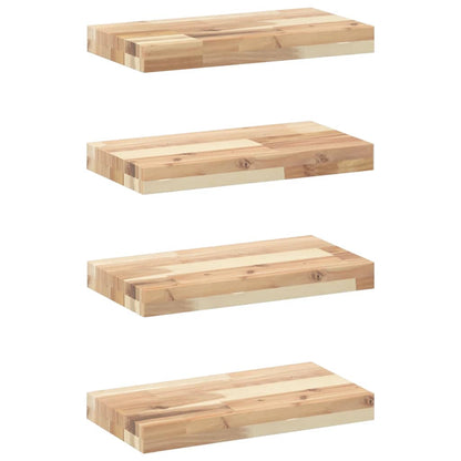 vidaXL Floating Shelves 4 pcs 40x20x4 cm Untreated Solid Wood Acacia 2