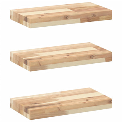 vidaXL Floating Shelves 3 pcs 60x20x4 cm Untreated Solid Wood Acacia 2