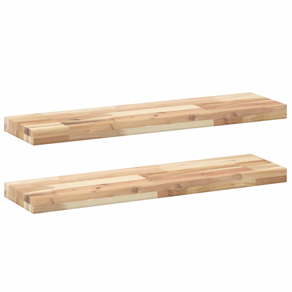 vidaXL Floating Shelves 2 pcs 80x20x4 cm Untreated Solid Wood Acacia 2