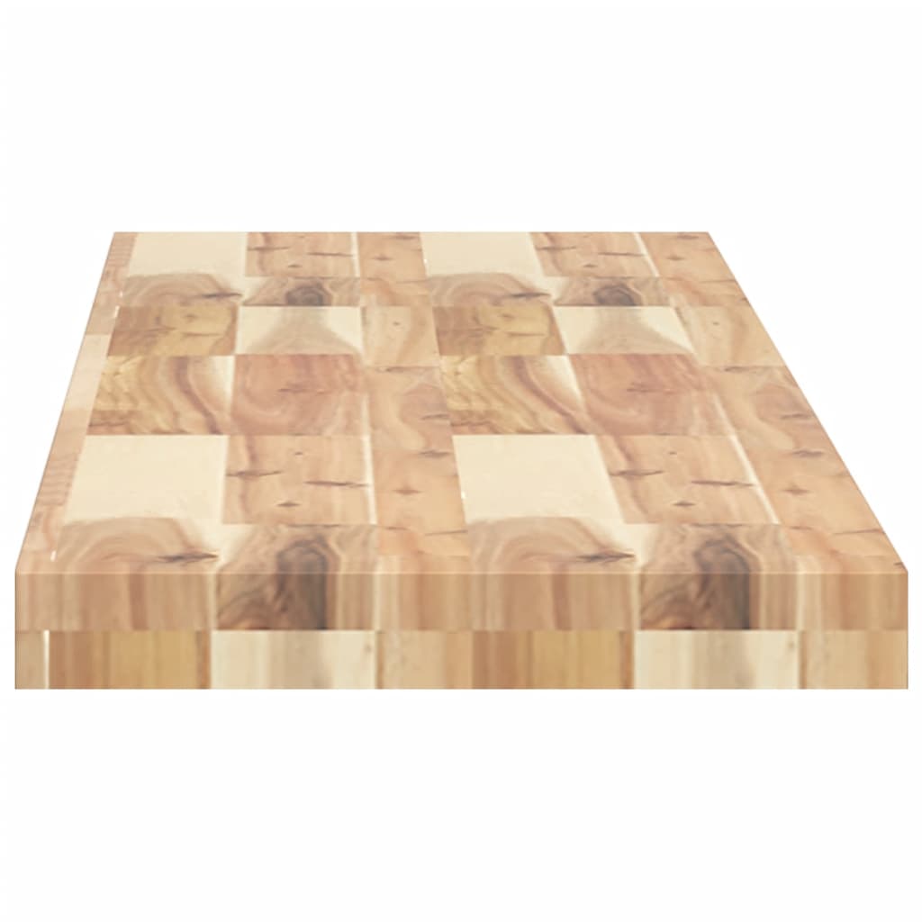 vidaXL Floating Shelf 140x30x4 cm Untreated Solid Wood Acacia 5