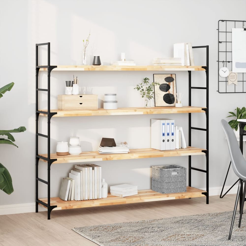 Floating Shelf Untreated Solid Wood Acacia Natural Height 4 cm Depth 30 cm 160 cm