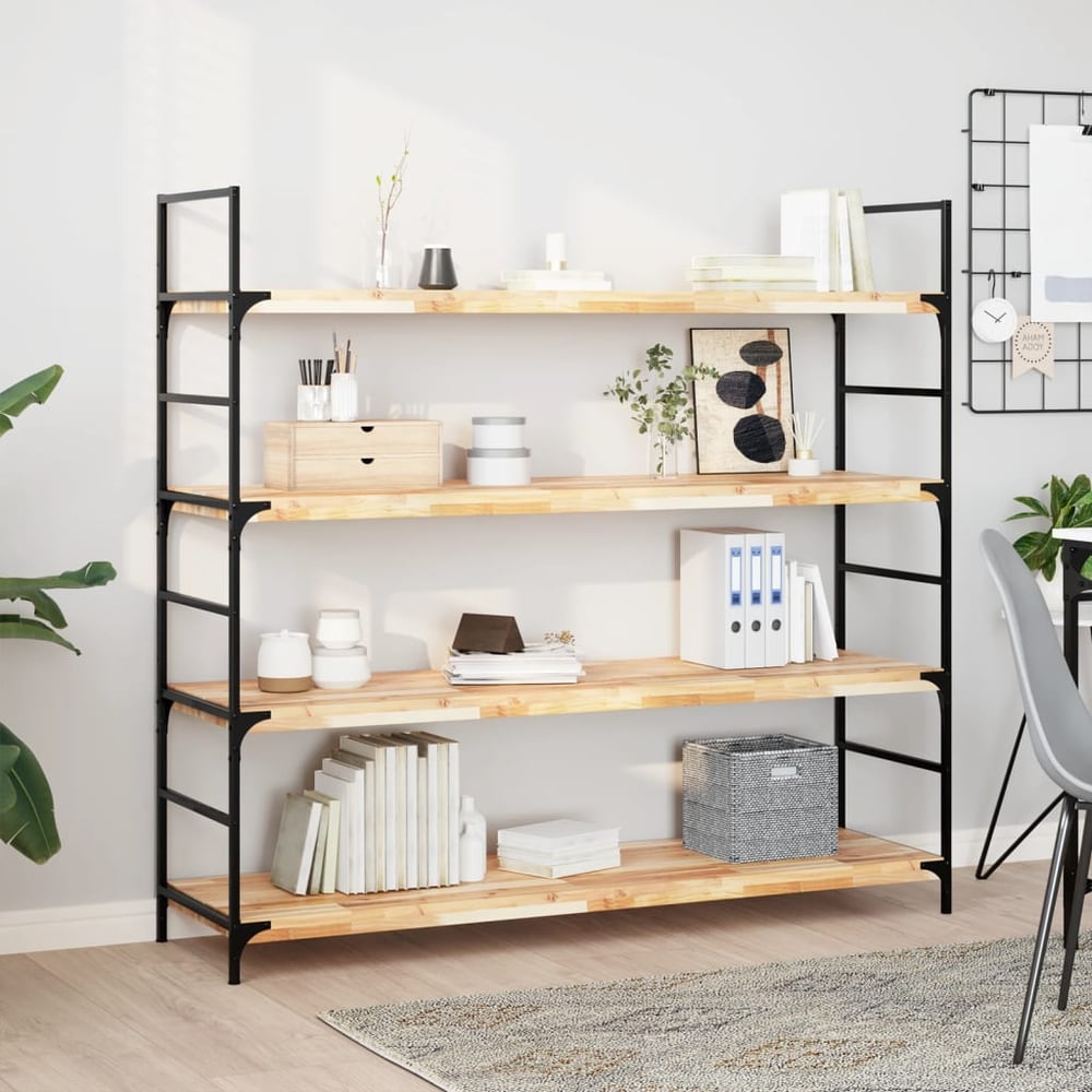 Floating Shelf Untreated Solid Wood Acacia Natural Height 4 cm Depth 40 cm 160 cm