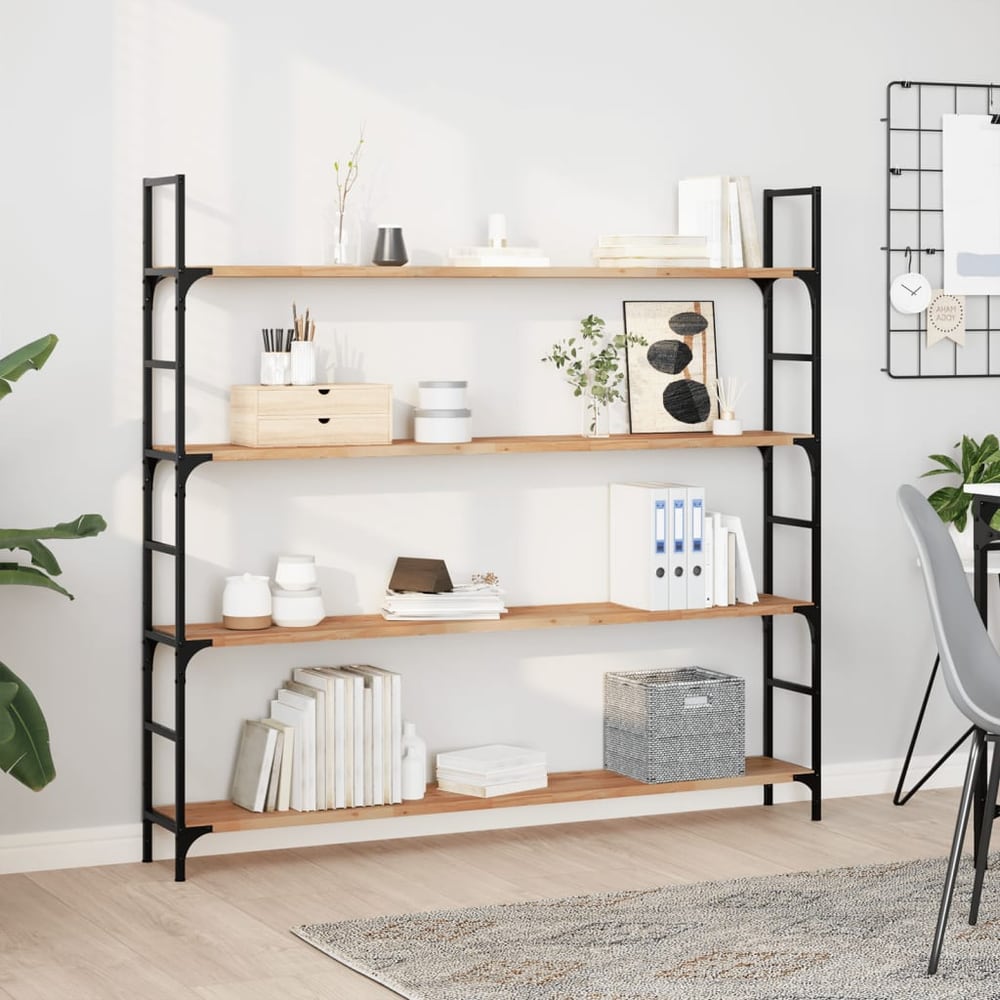 Floating Shelves Oil Finished Height 2 cm Depth 20 cm 2 pcs 160 cm
