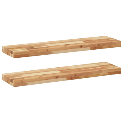 vidaXL Floating Shelves 2 pcs 80x20x4 cm Oil Finished Solid Wood Acacia 2