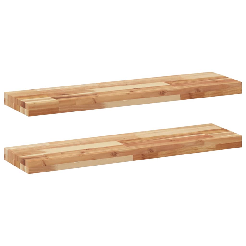 vidaXL Floating Shelves 2 pcs 100x20x4 cm Oil Finished Solid Wood Acacia 2