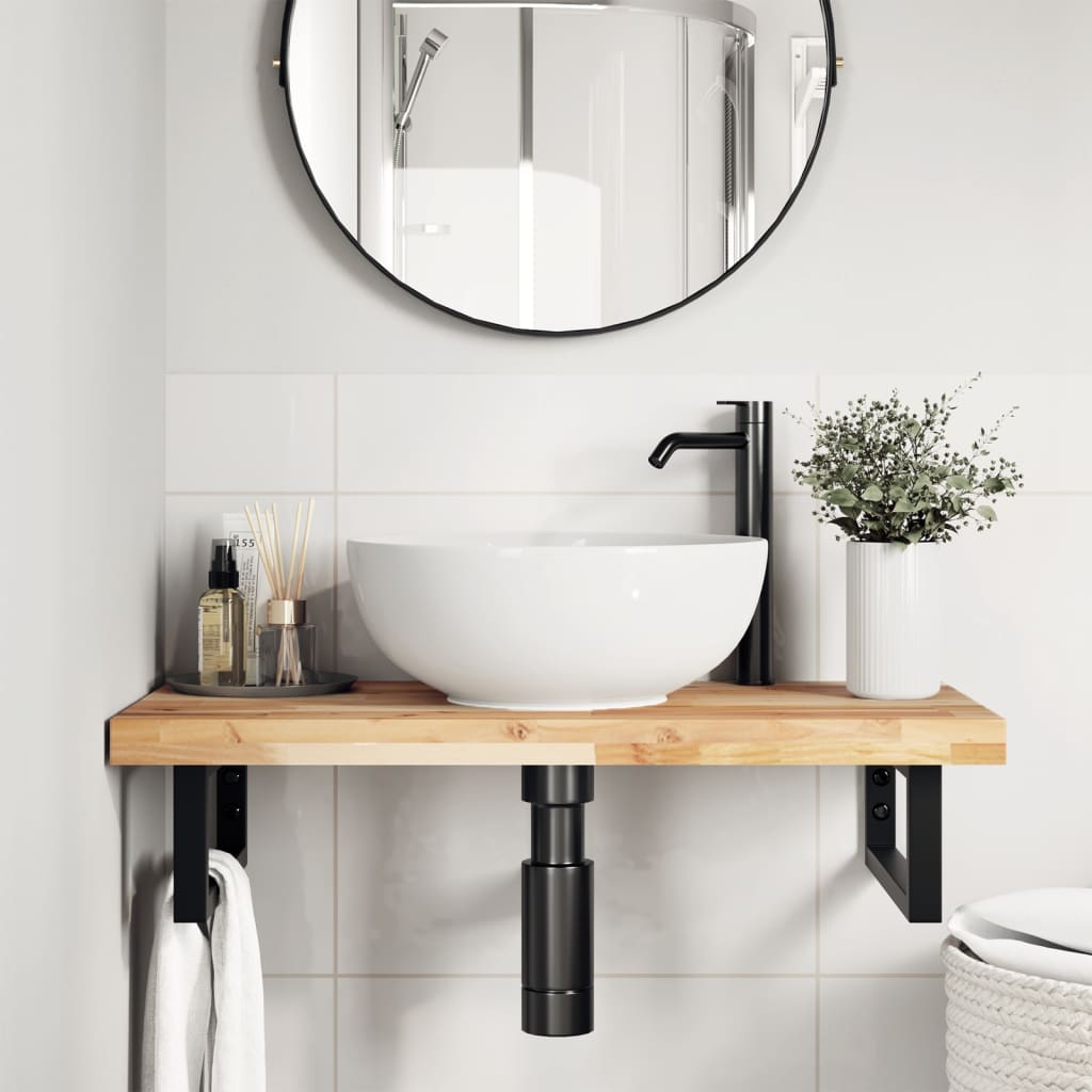 vidaXL Bathroom Vanity Top Untreated 80x40x4 cm Solid Wood Acacia 2