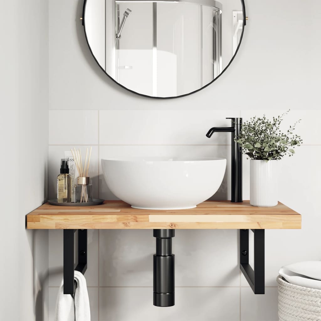 vidaXL Bathroom Vanity Top Untreated 60x50x4 cm Solid Wood Acacia 2