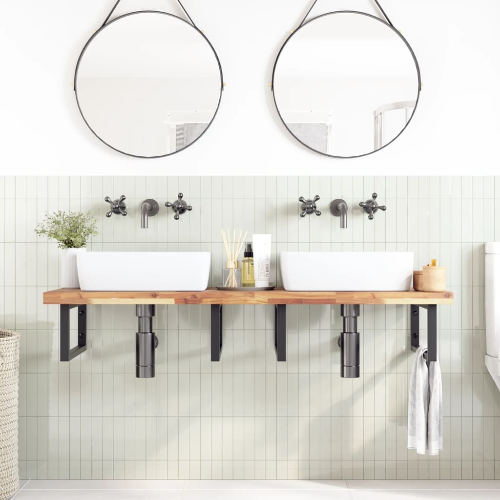 vidaXL Bathroom Vanity Top Untreated Solid Wood Acacia Natural Height 4 cm