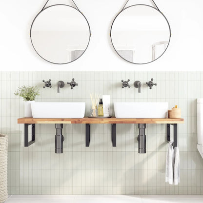 vidaXL Bathroom Vanity Top Untreated Solid Wood Acacia Natural Height 4 cm