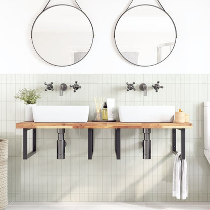 vidaXL Bathroom Vanity Top Untreated Solid Wood Acacia Natural Height 4 cm