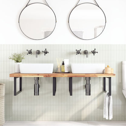 vidaXL Bathroom Vanity Top Untreated Solid Wood Acacia Natural Height 4 cm