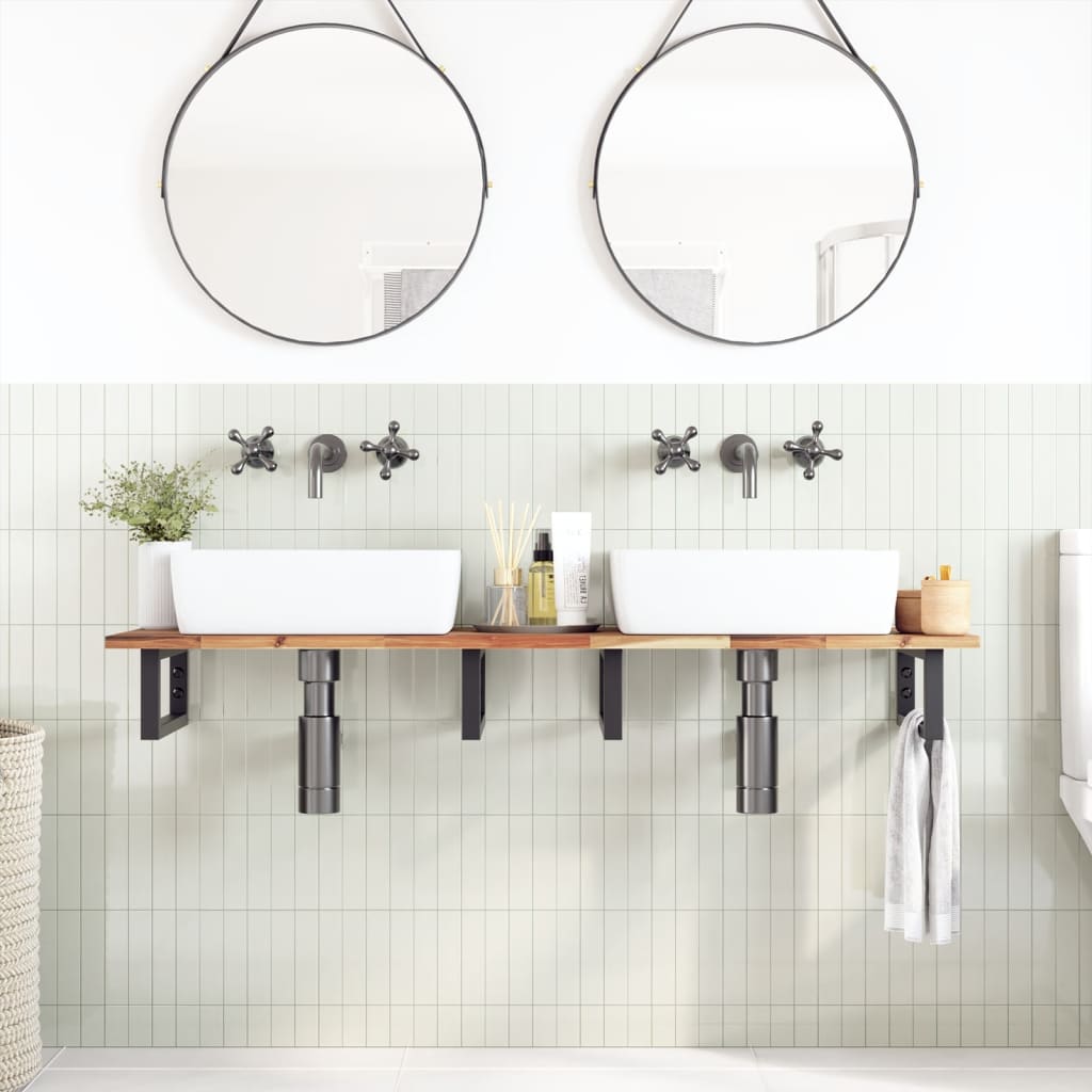 Bathroom Vanity Top Solid Wood Acacia Oil finished Height 2 cm 120 cm 40 cm