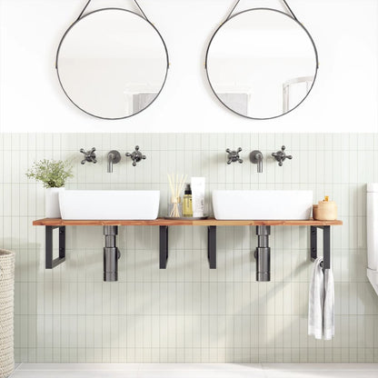 vidaXL Bathroom Vanity Top Solid Wood Acacia Oil Finished Height 2 cm
