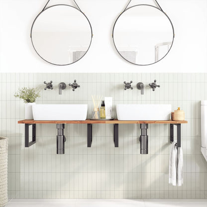 vidaXL Bathroom Vanity Top Solid Wood Acacia Oil Finished Height 2 cm