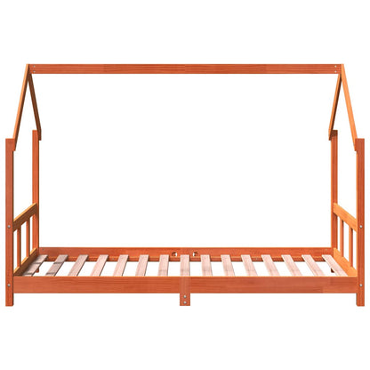 Kids Bed Frame Solid Wood Pine Wax brown 90 cm 190 cm