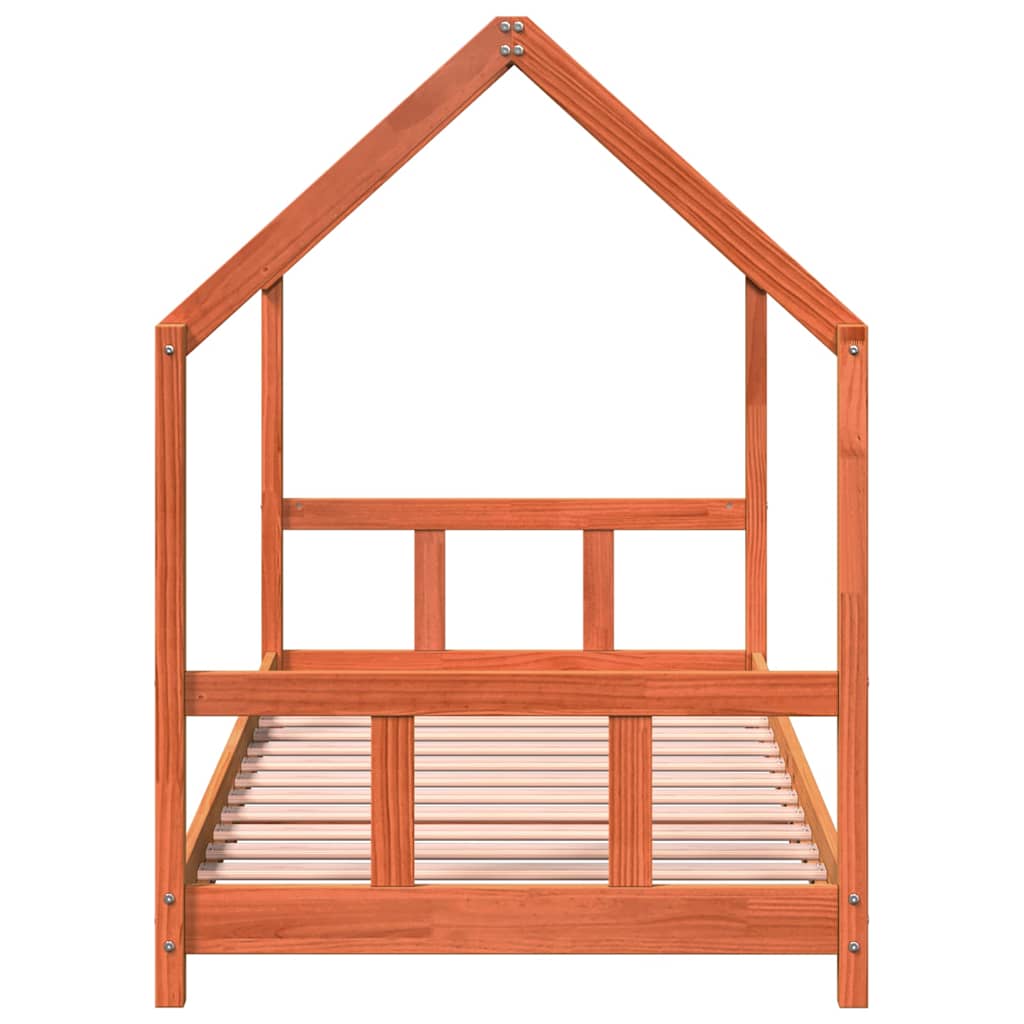 Kids Bed Frame Solid Wood Pine Wax brown 90 cm 190 cm