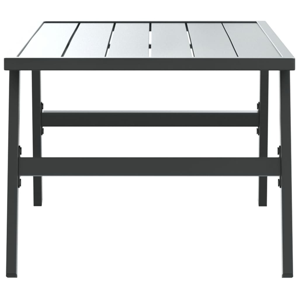 vidaXL Garden Coffee Table Black 90x45x35 cm Powder-coated Steel 4
