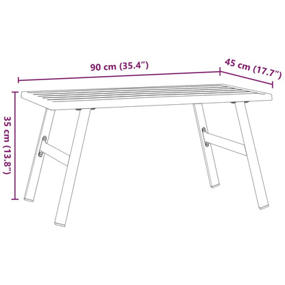 vidaXL Garden Coffee Table Black 90x45x35 cm Powder-coated Steel 6