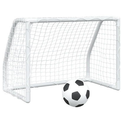 vidaXL Kids' Football Goals 2 pcs with Ball White 64x35x48 cm Metal 2