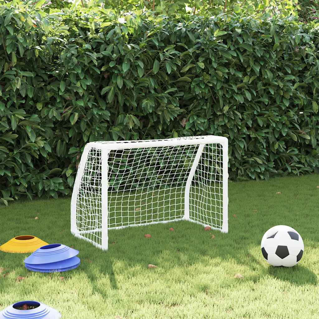vidaXL Kids' Football Goals 2 pcs with Ball White 64x35x48 cm Metal 3