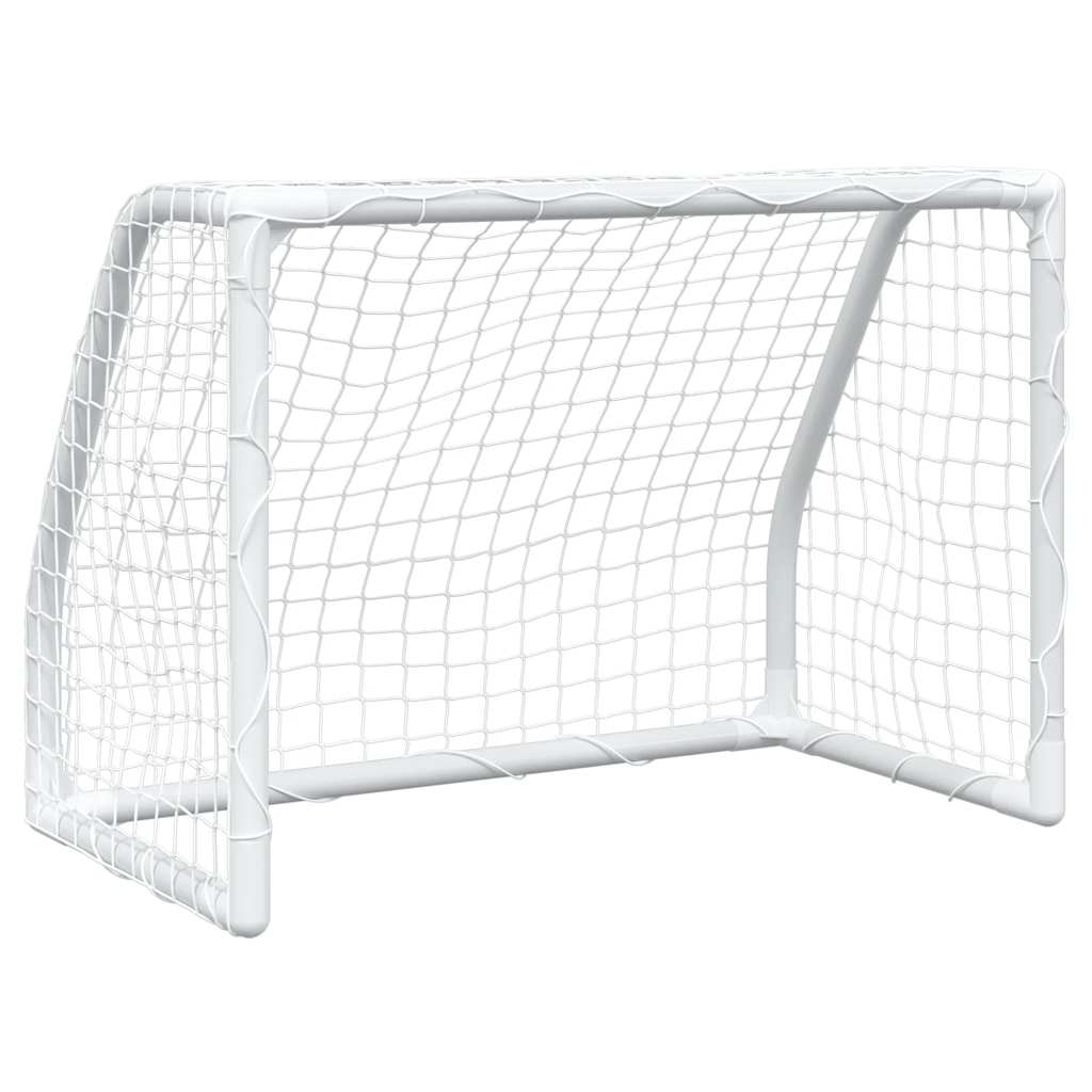 vidaXL Kids' Football Goals 2 pcs with Ball White 64x35x48 cm Metal 4