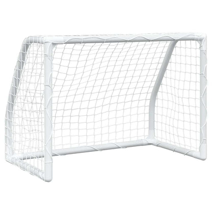 vidaXL Kids' Football Goals 2 pcs with Ball White 64x35x48 cm Metal 4