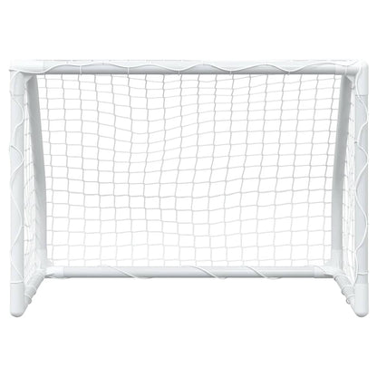 vidaXL Kids' Football Goals 2 pcs with Ball White 64x35x48 cm Metal 5
