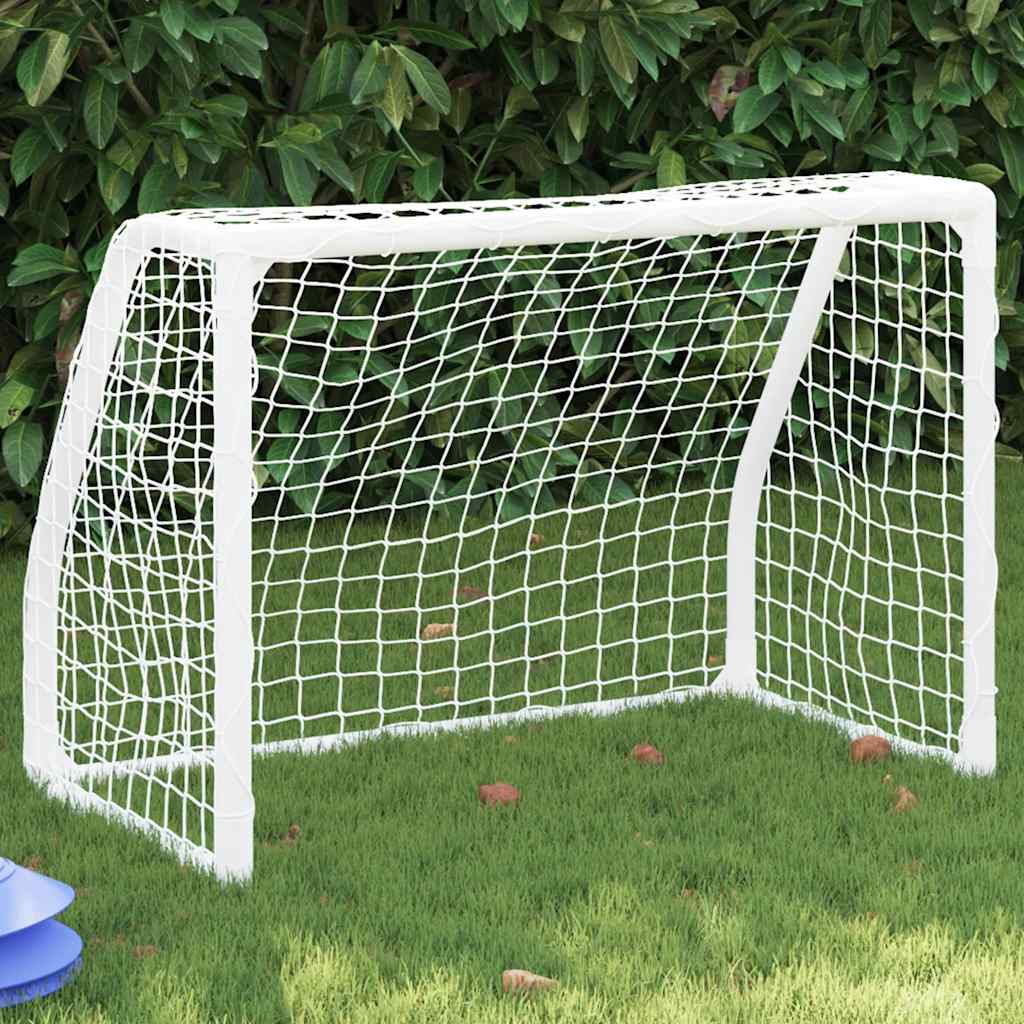 vidaXL Kids' Football Goals 2 pcs with Ball White 64x35x48 cm Metal 1