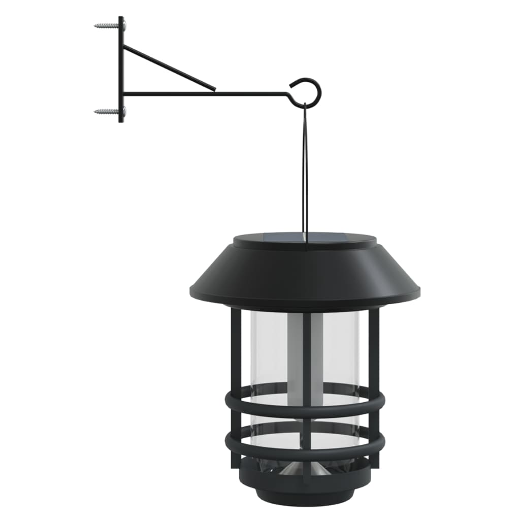 vidaXL Solar Outdoor Wall Lanterns 4 pcs Warm White Flickering Flame 5