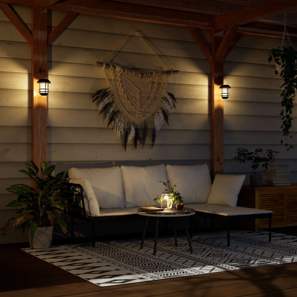 vidaXL Solar Outdoor Wall Lanterns 4 pcs Warm White Flickering Flame 1