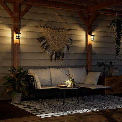 vidaXL Solar Outdoor Wall Lanterns 4 pcs Warm White Flickering Flame 1