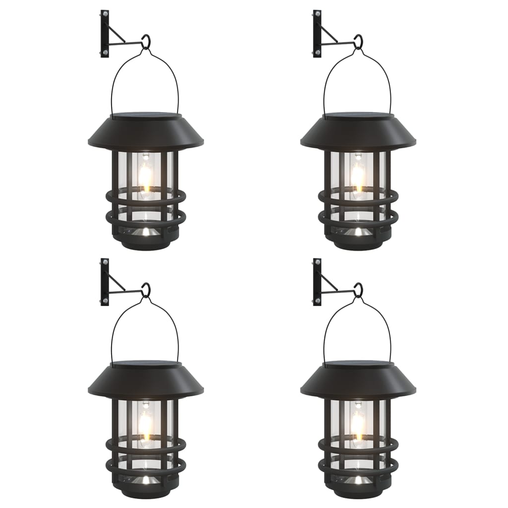 vidaXL Solar Outdoor Wall Lanterns 4 pcs White 2