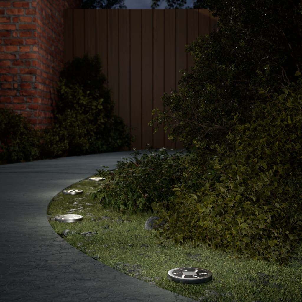 vidaXL Solar Ground Lights with Ground Spikes Outdoor 12pcs Warm White 1