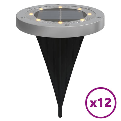 vidaXL Solar Ground Lights with Ground Spikes Outdoor 12 pcs Warm White 2
