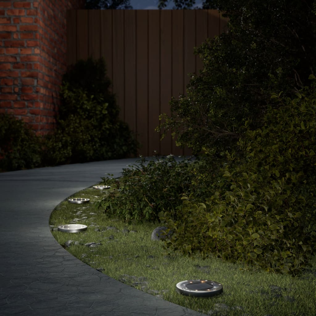 vidaXL Solar Ground Lights with Ground Spikes Outdoor 12 pcs Warm White 1