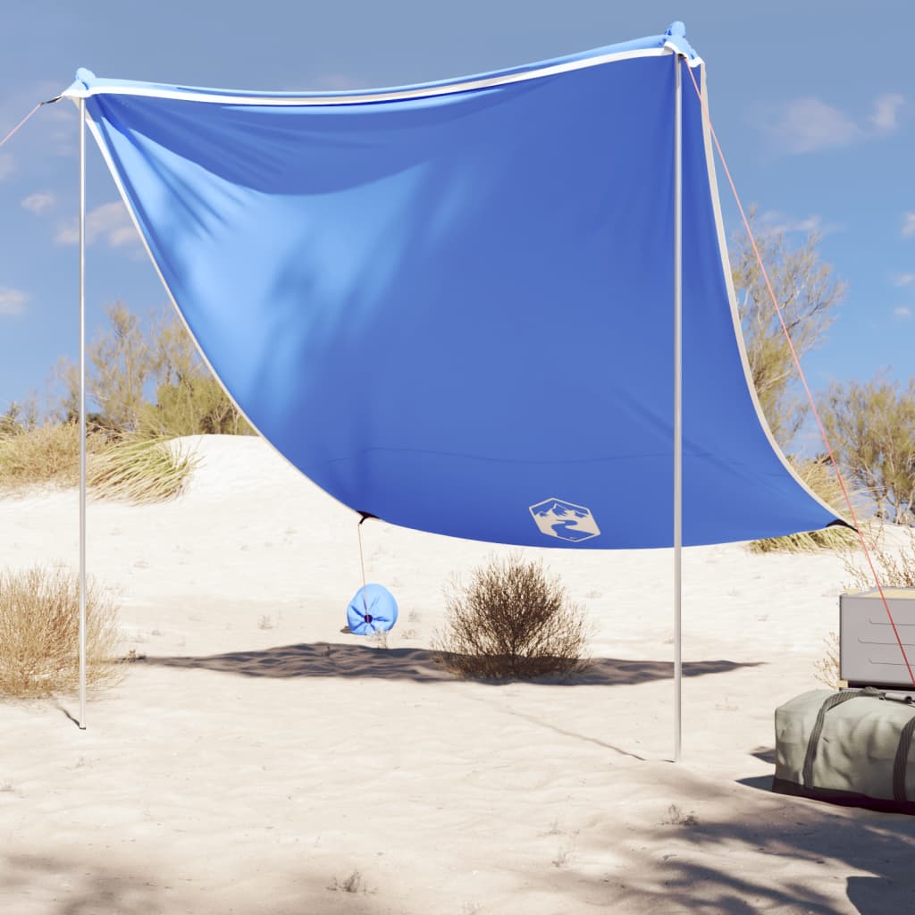 vidaXL Beach Canopy with Sand Anchors Blue 214x236 cm 1