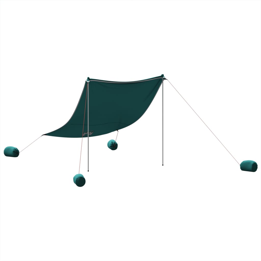vidaXL Beach Canopy with Sand Anchors Green 214x236 cm 2