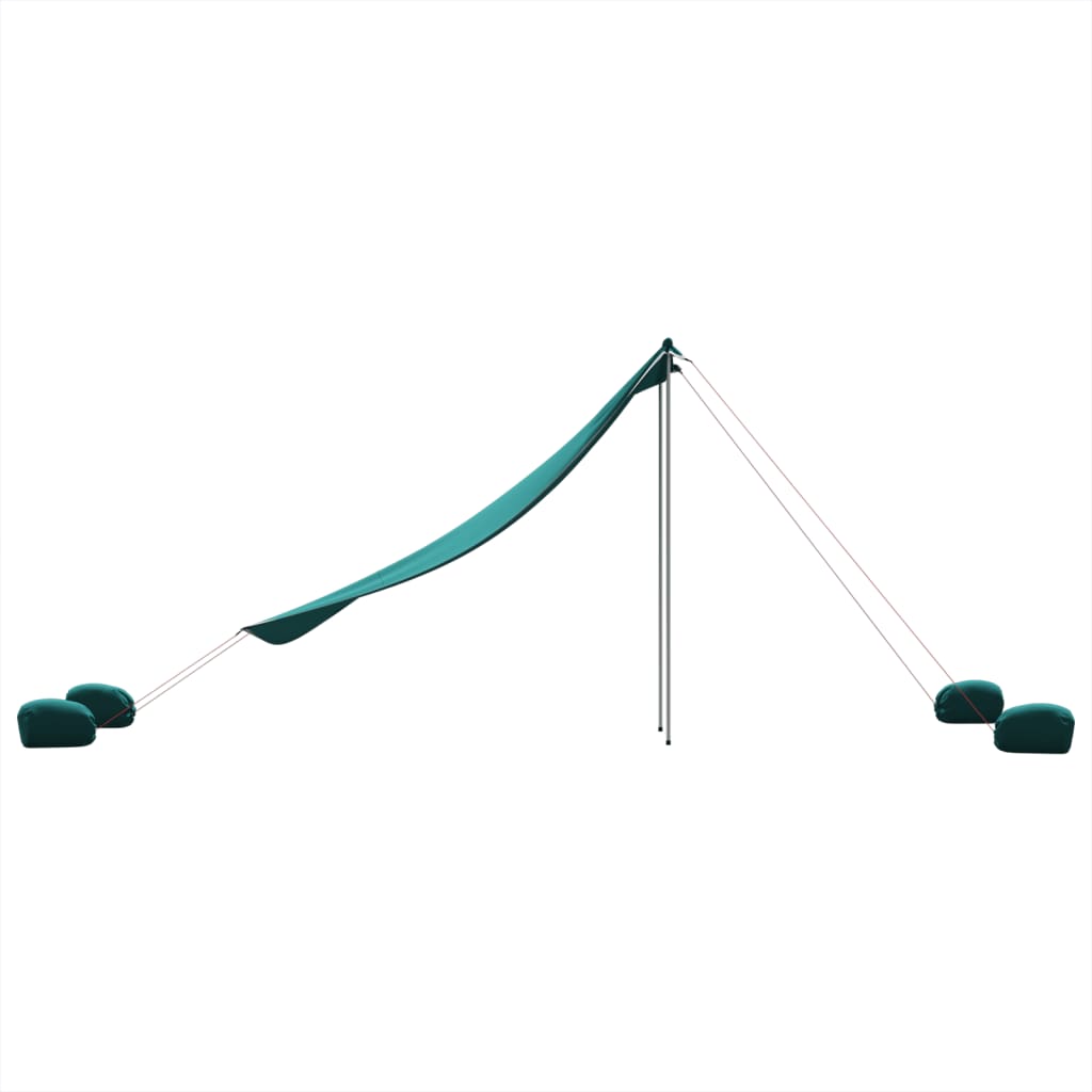 vidaXL Beach Canopy with Sand Anchors Green 214x236 cm 5