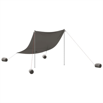 vidaXL Beach Canopy with Sand Anchors Grey 214x236 cm 2