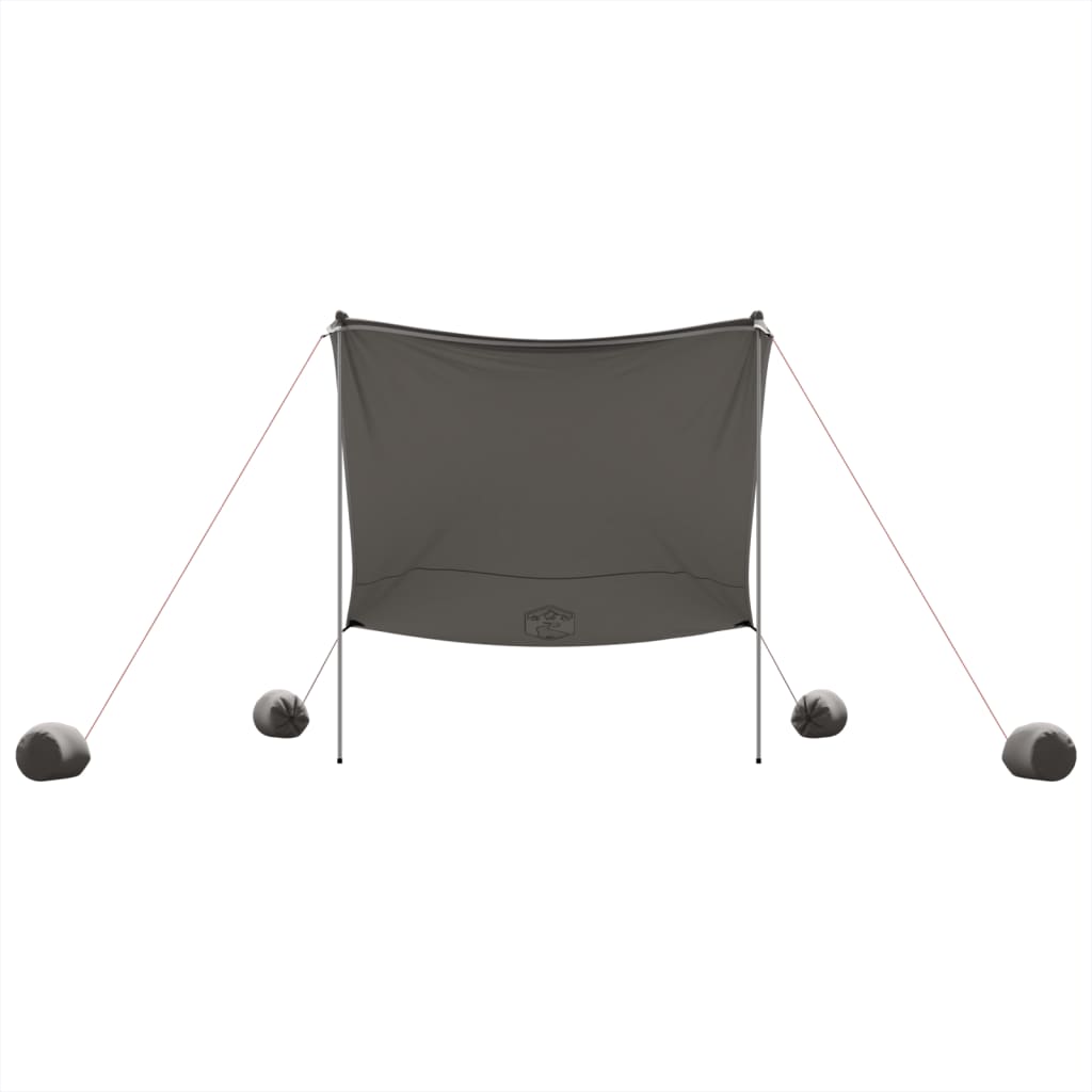 vidaXL Beach Canopy with Sand Anchors Grey 214x236 cm 4