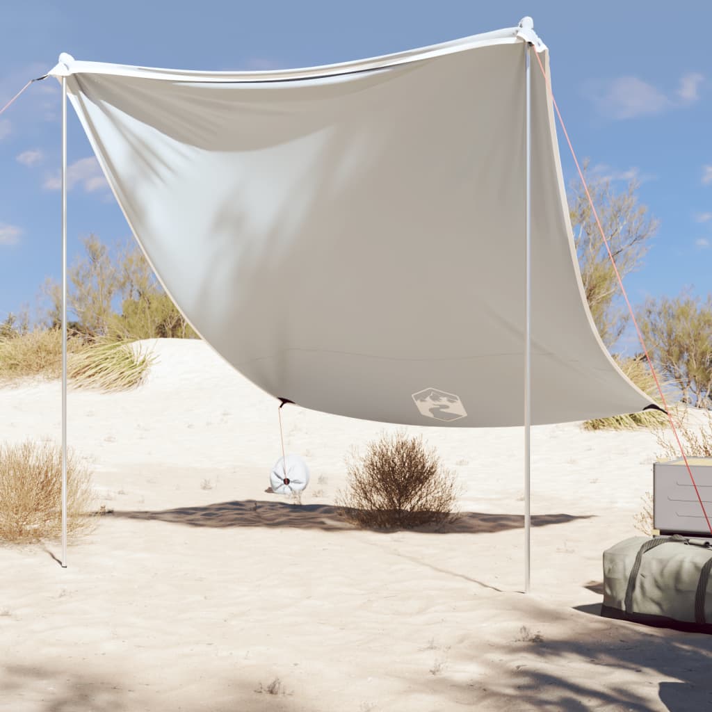 vidaXL Beach Canopy with Sand Anchors Grey 214x236 cm 1