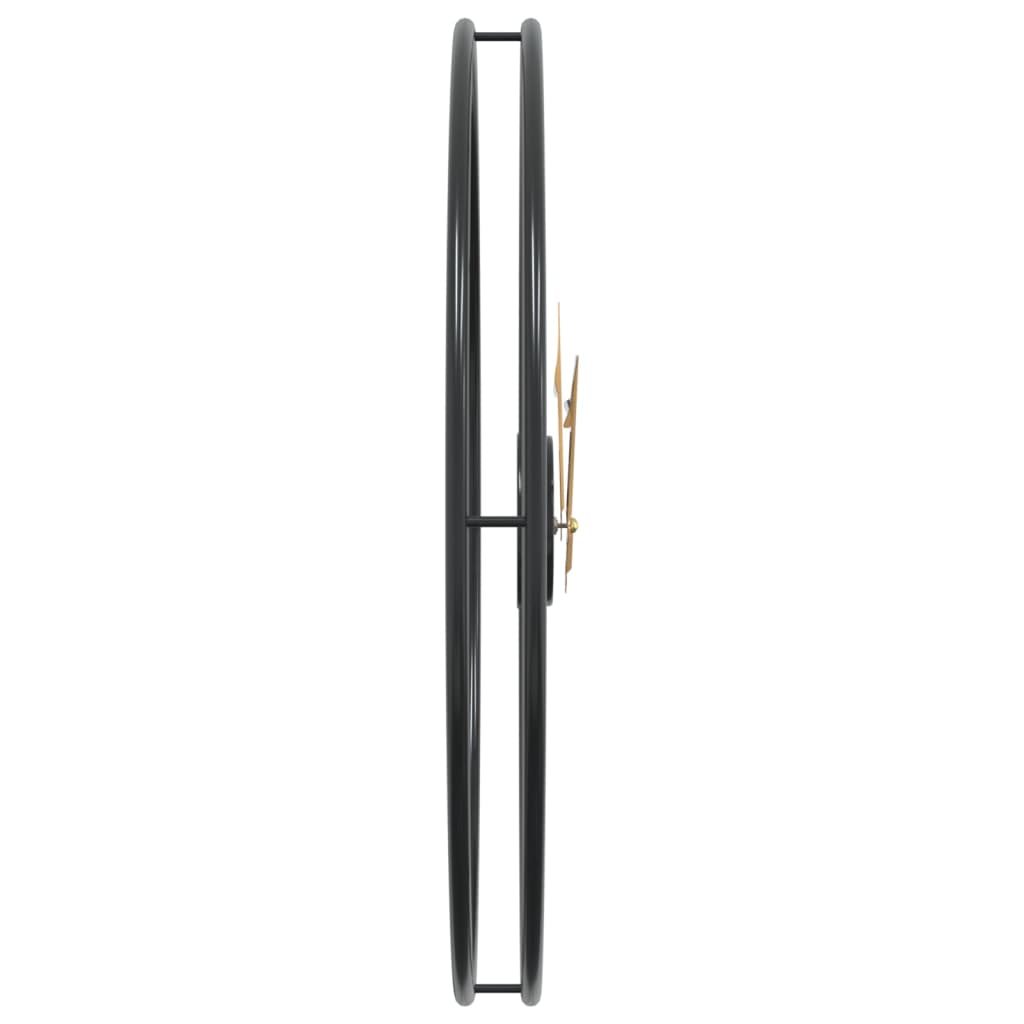 vidaXL Wall Clock Black Ø50 cm Iron 4