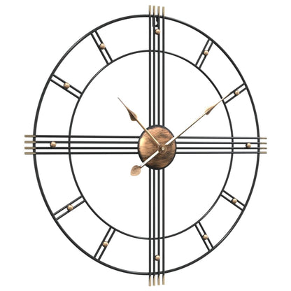 vidaXL Wall Clock Black Ø60 cm Iron 3