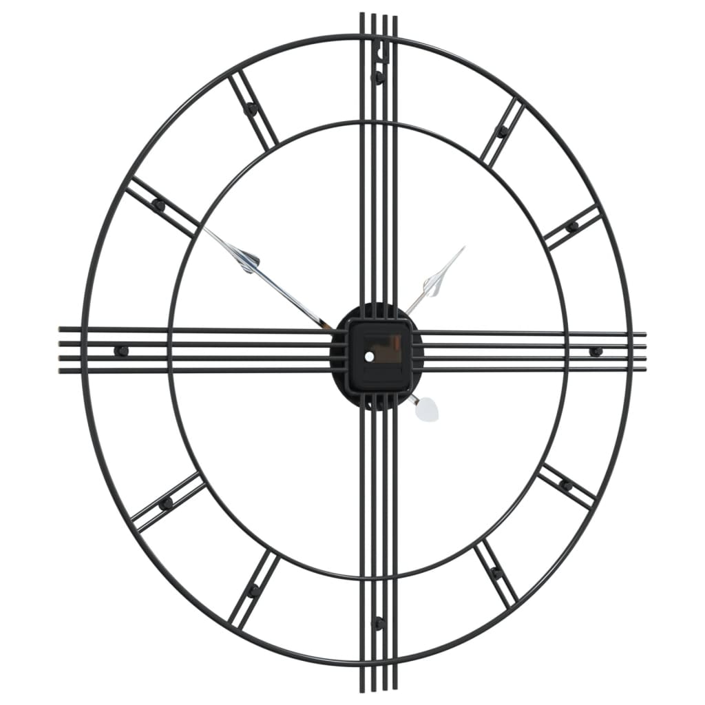 vidaXL Wall Clock Black Ø60 cm Iron 5