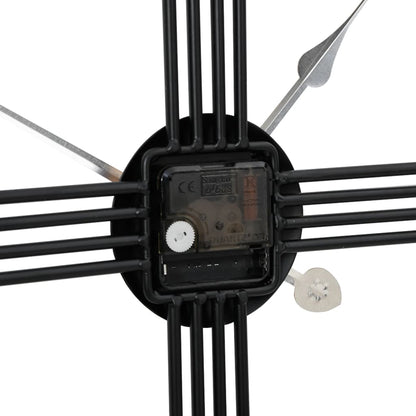 vidaXL Wall Clock Black Ø60 cm Iron 6