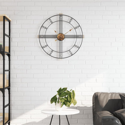 vidaXL Wall Clock Black Ø60 cm Iron 1