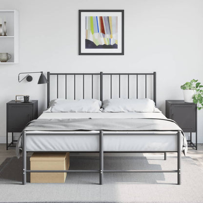 vidaXL Bedside Cabinets 2 pcs Black 36x39x60.5 cm Steel 3
